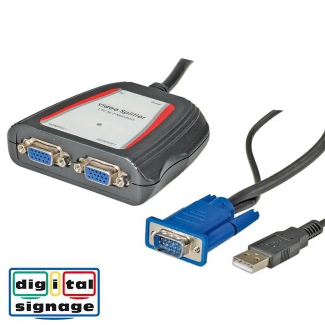 Value VGA Splitter 1 naar 2 Actief - Zwart