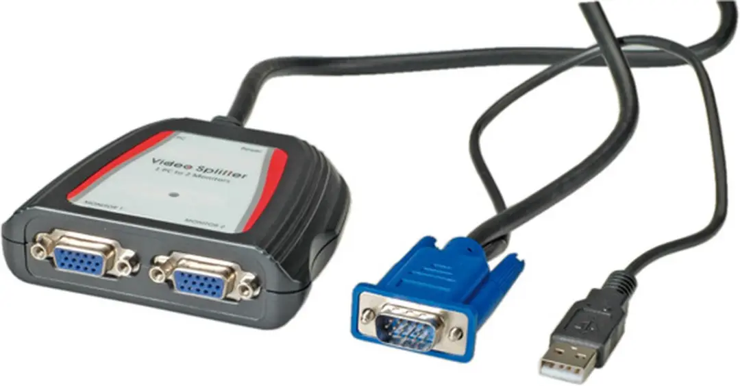 Value VGA Splitter 1 naar 2 Actief - Zwart