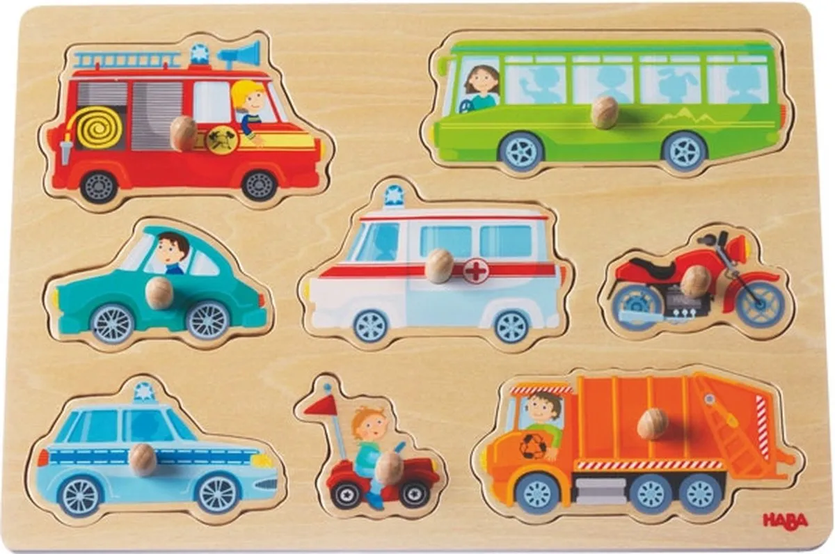 Haba Inlegpuzzel Voertuigwereld - Multicolor
