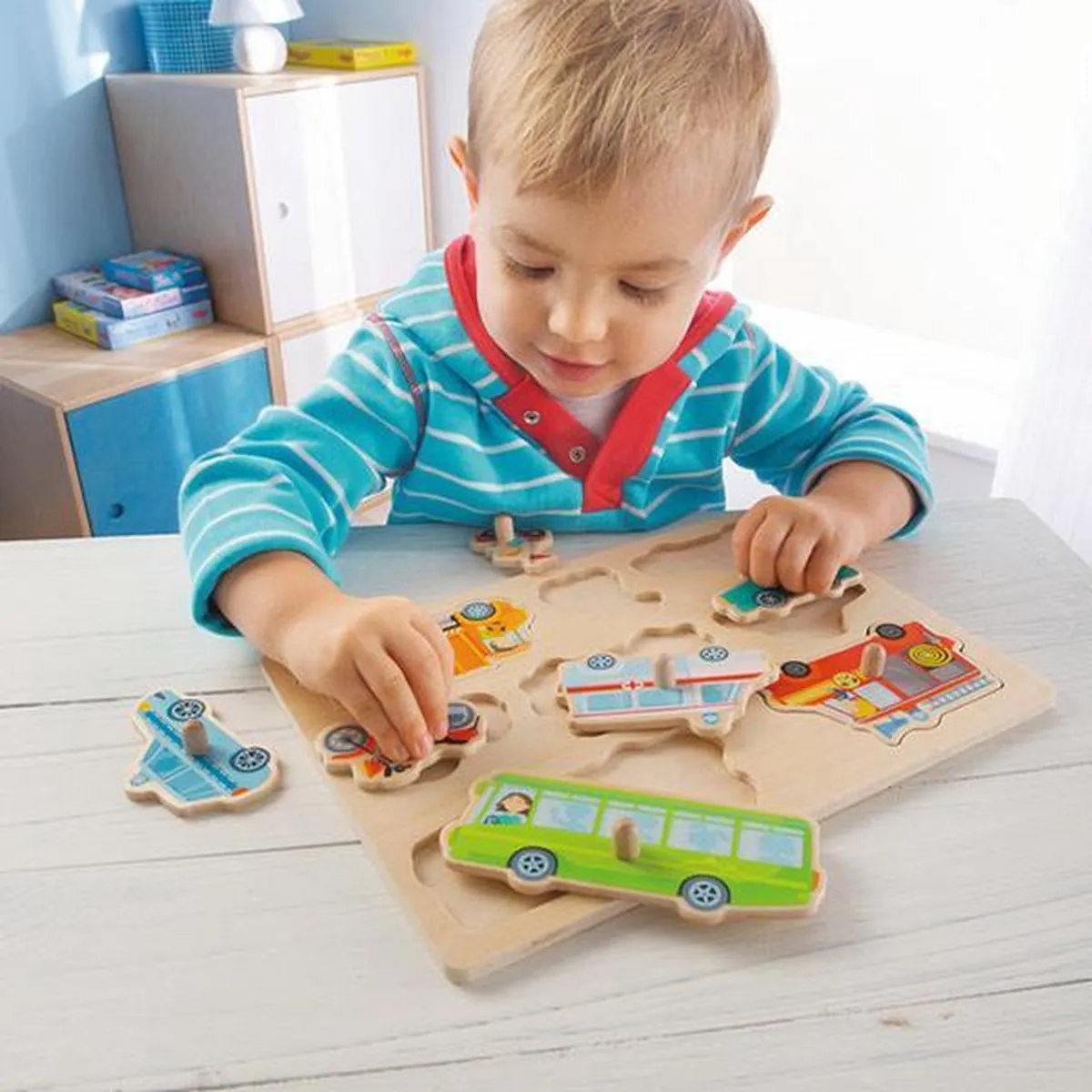 Haba Inlegpuzzel Voertuigwereld - Multicolor