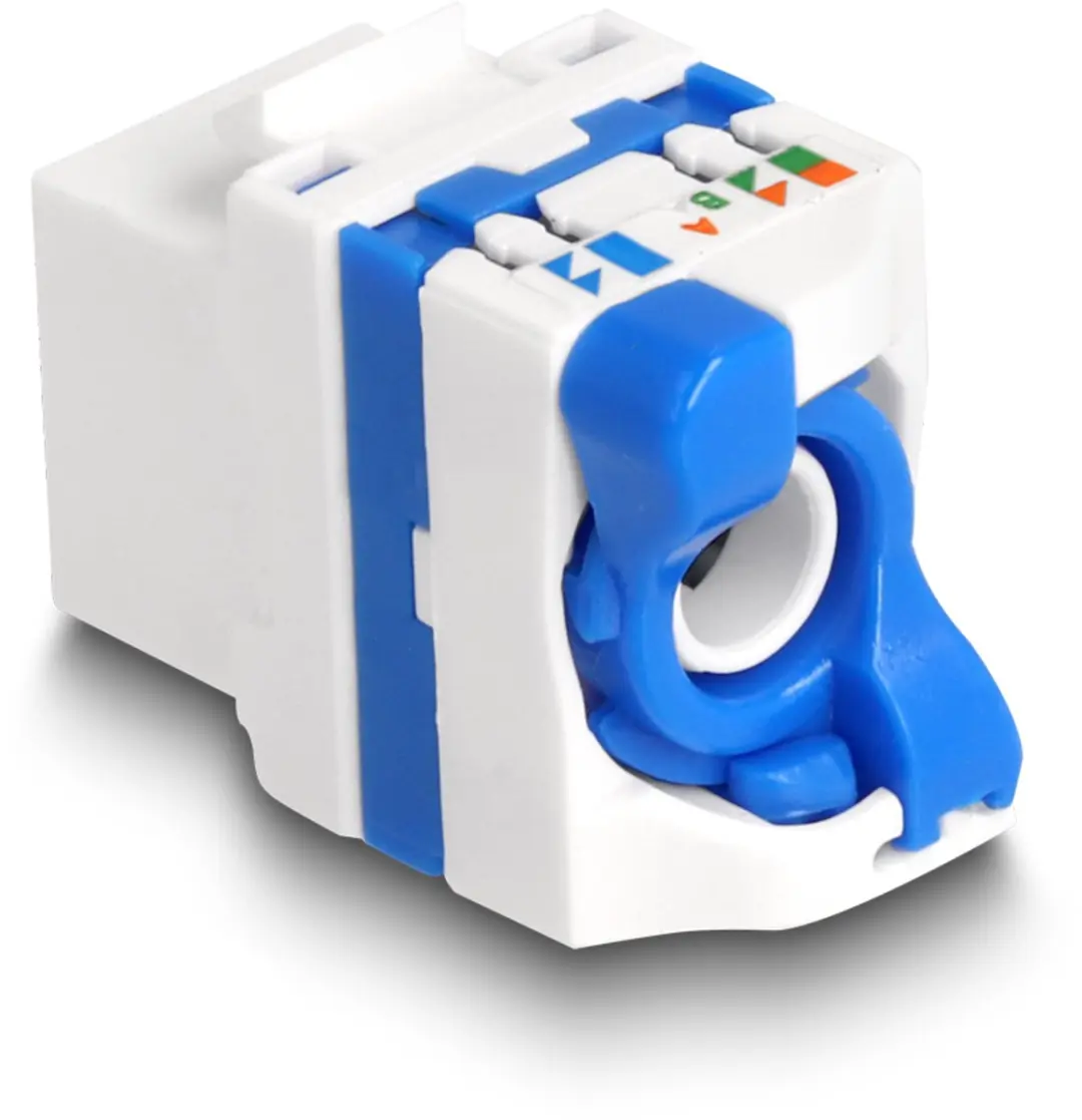 Delock Keystone Module RJ45 LSA Cat.6A Blauw - Wit