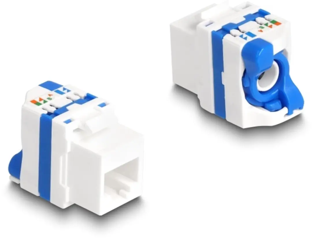 Delock Keystone Module RJ45 LSA Cat.6A Blauw - Wit