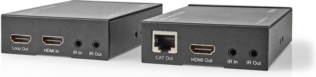Nedis HDMI-Extender VREP3480AT - Over Cat6 - 4K@60Hz - 18 Gbps - Antraciet