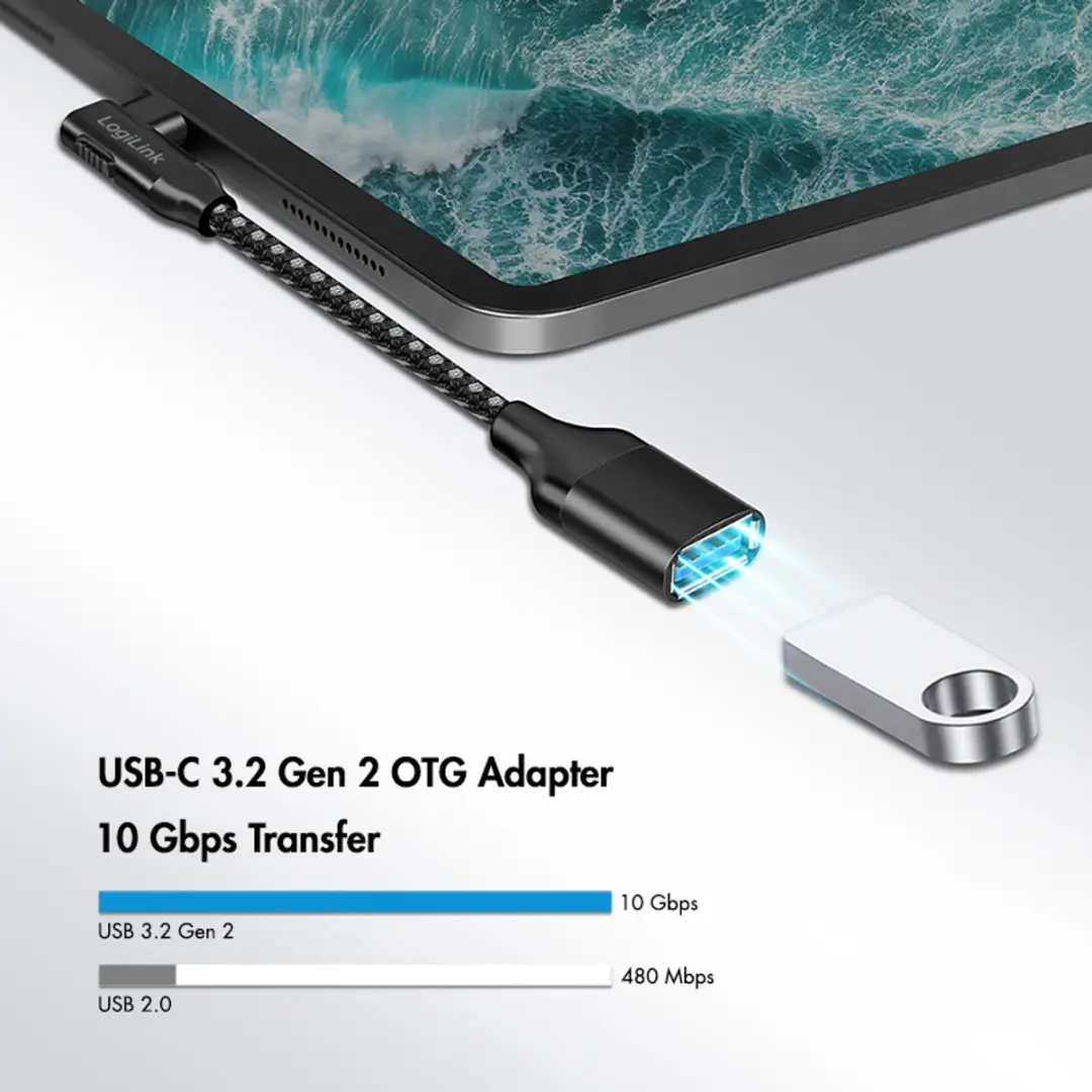 Logilink CU0100 USB Type-C naar USB Type-A Tussenstuk - Zwart