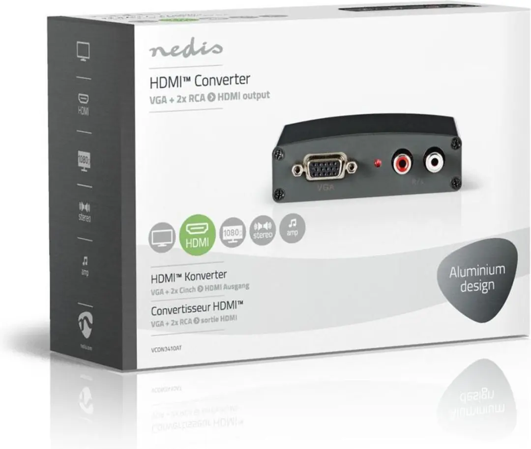 Nedis VGA naar HDMI Converter VCON3410AT - Zwart