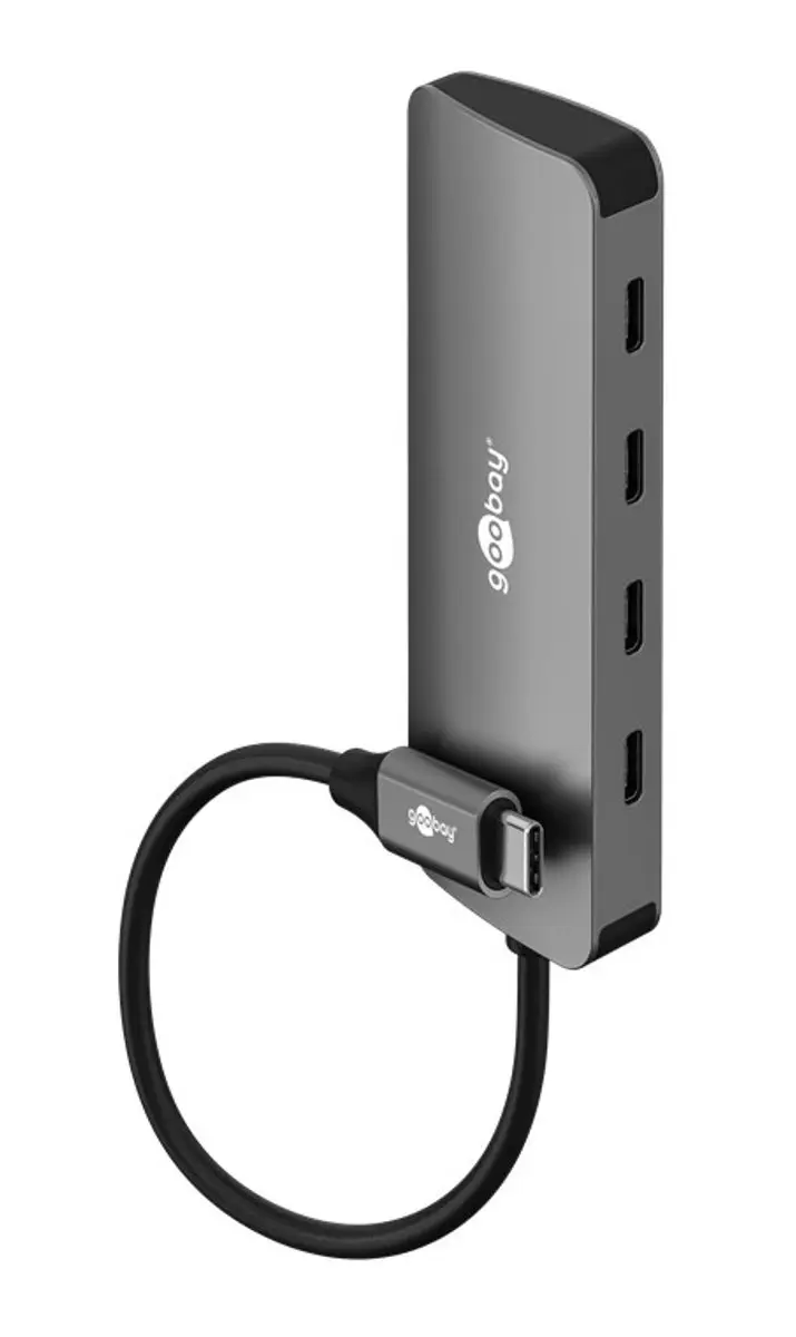 Goobay USB-C Hub 4x USB-C 10Gbps - Grijs