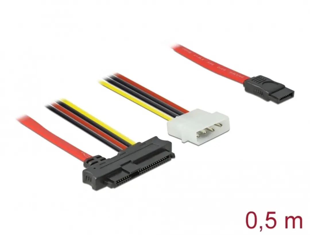 Delock Cable SAS SFF-8482 naar SATA 7-pin 0.5m