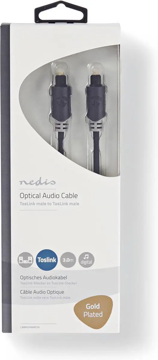 Nedis Optische Audiokabel CABW25000AT30 - 3m - Antraciet