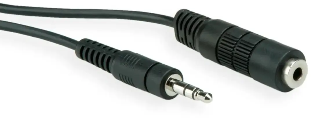 Roline 3,5mm Verlengkabel M/F 10m - Zwart