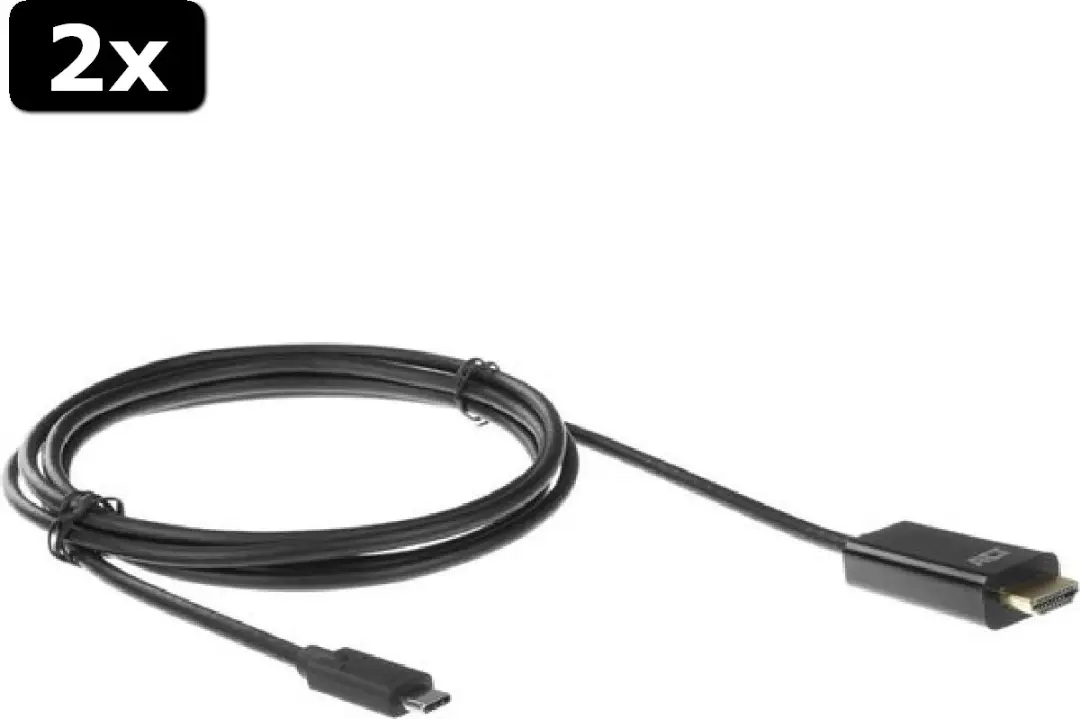 ACT AC7315 USB-C naar HDMI Kabel 4K60Hz - 2m - Zwart