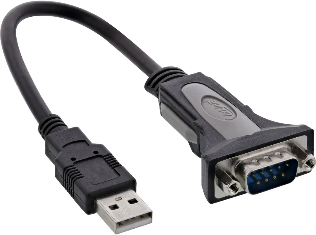 InLine USB 2.0 naar Seriële Adapterkabel 33306I - USB A naar 9-pin Sub-D Male - 0,25m - Zwart