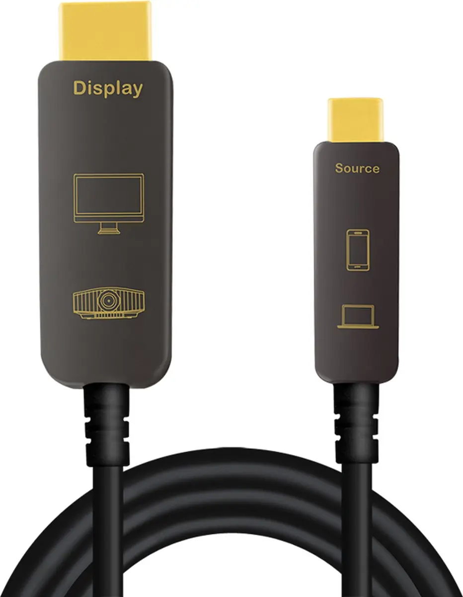 Logilink CUF0102 USB Type-C naar HDMI Kabel 20m - Zwart