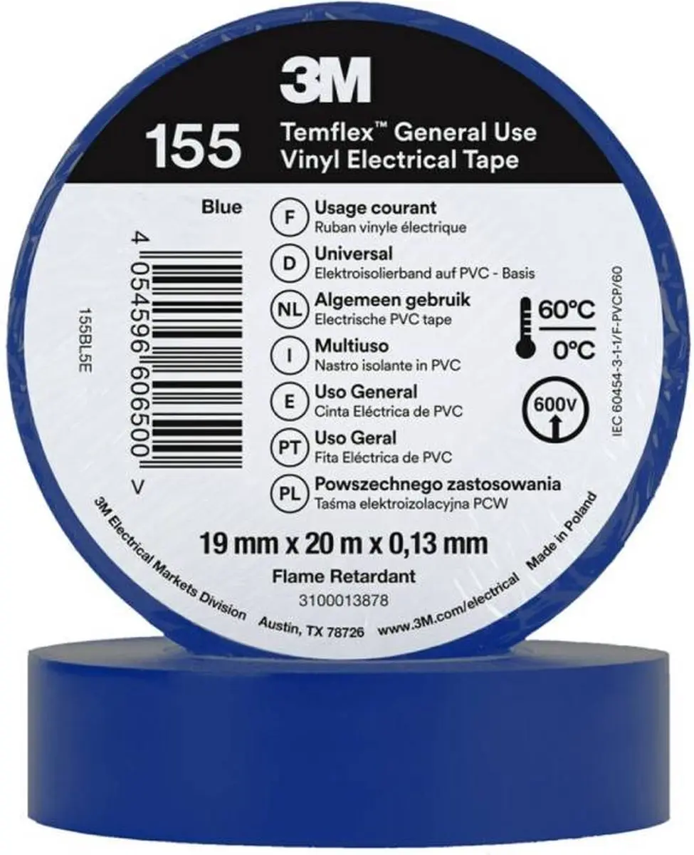 3M Isolatie Tape 19mm Blauw
