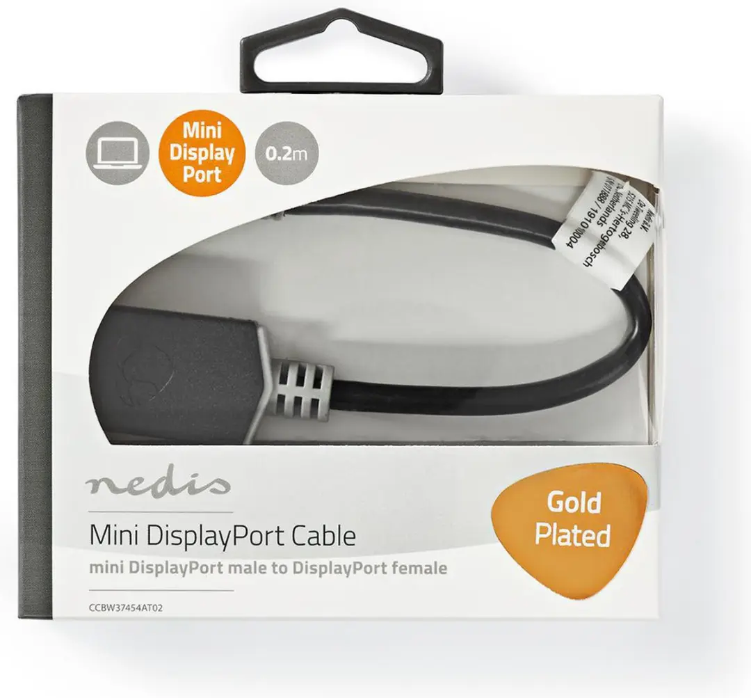 Nedis Mini DisplayPort Kabel CCBW37454AT02 - 0.20m - Antraciet