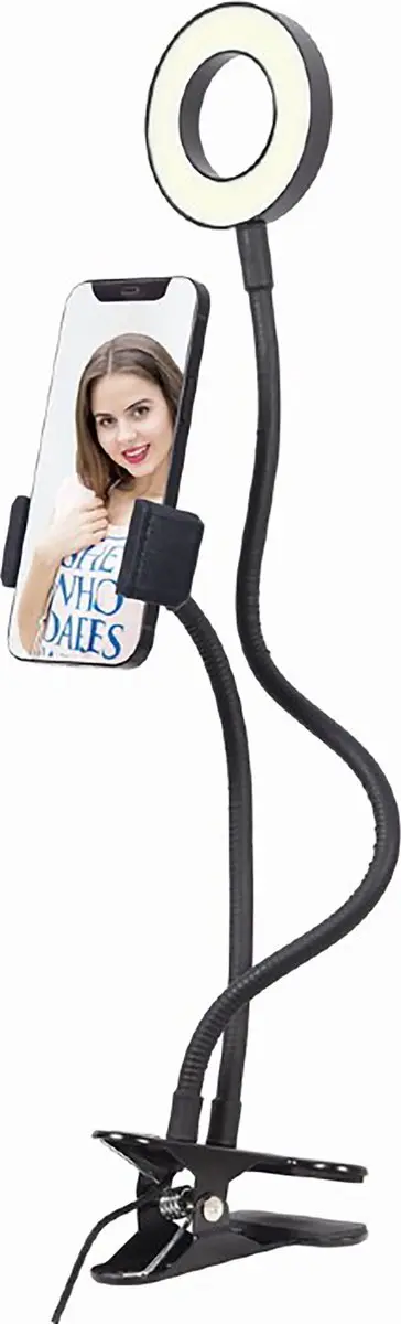 Gembird LED Selfiering met Telefoonhouder