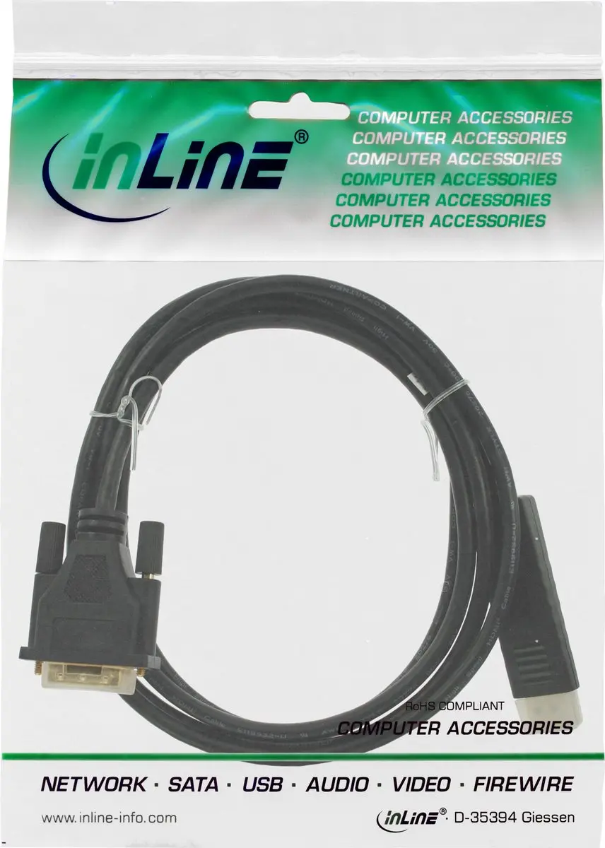 InLine Premium DisplayPort naar DVI Kabel 1,5m - 1920x1200