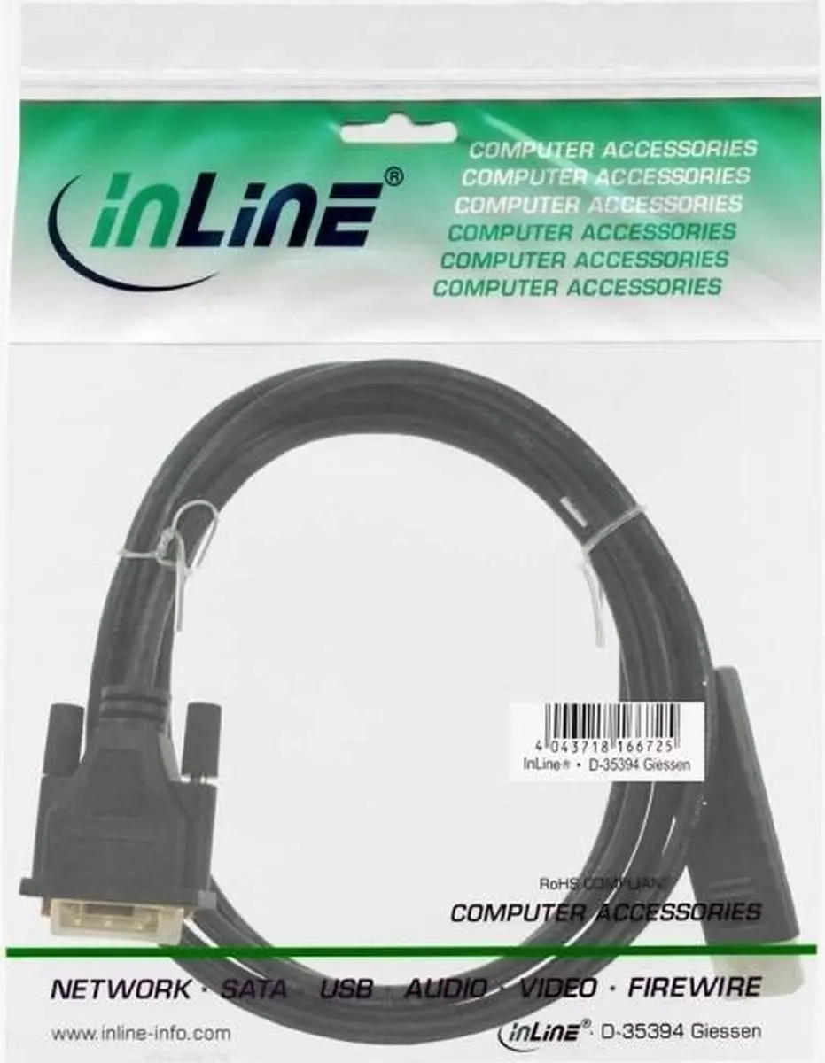 InLine Premium DisplayPort naar DVI Kabel 1,5m - 1920x1200