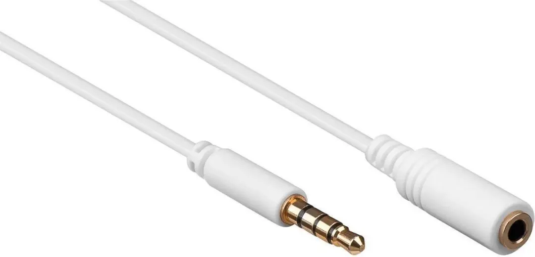 Goobay 3,5mm Jack 4-polig Verlengkabel AWG28 - 3m - Wit - 10 Stuks