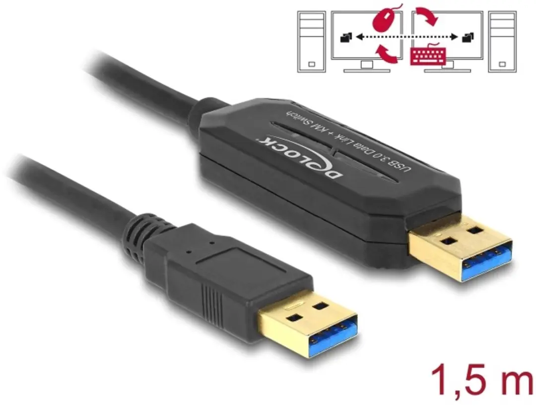 Delock USB 3.0 A Male naar A Male Kabel 1.5m