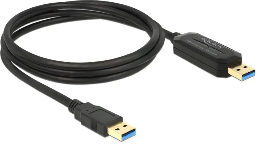 Delock USB 3.0 A Male naar A Male Kabel 1.5m - Zwart