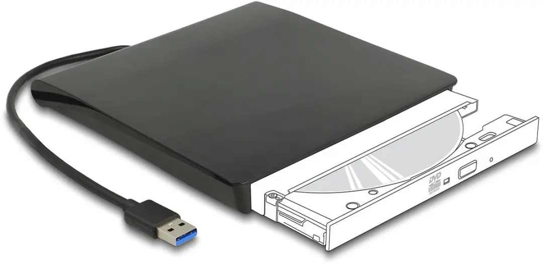 Delock 5.25" SATA Behuizing - SuperSpeed USB 5Gbps - Zwart