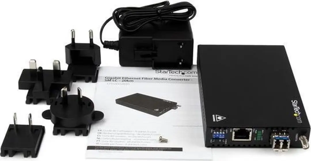 Startech ET91000SM20 Gigabit Ethernet Glasvezelmedia Converter - 20 km - Zwart