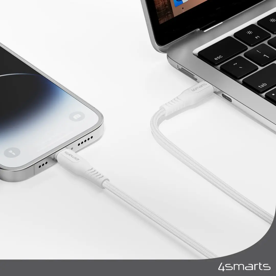4Smarts 465592 Lightning-kabel 1,5m - Zilver/Wit