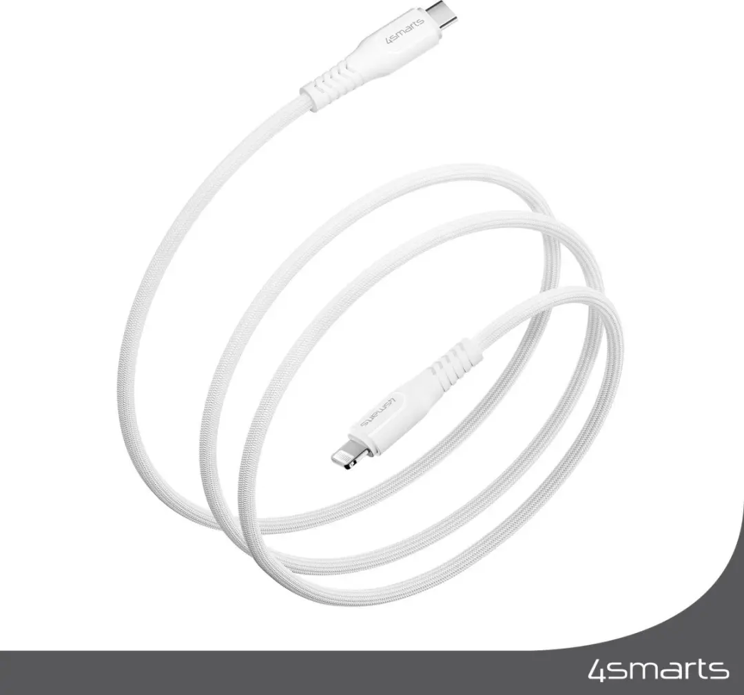 4Smarts 465592 Lightning-kabel 1,5m - Zilver/Wit