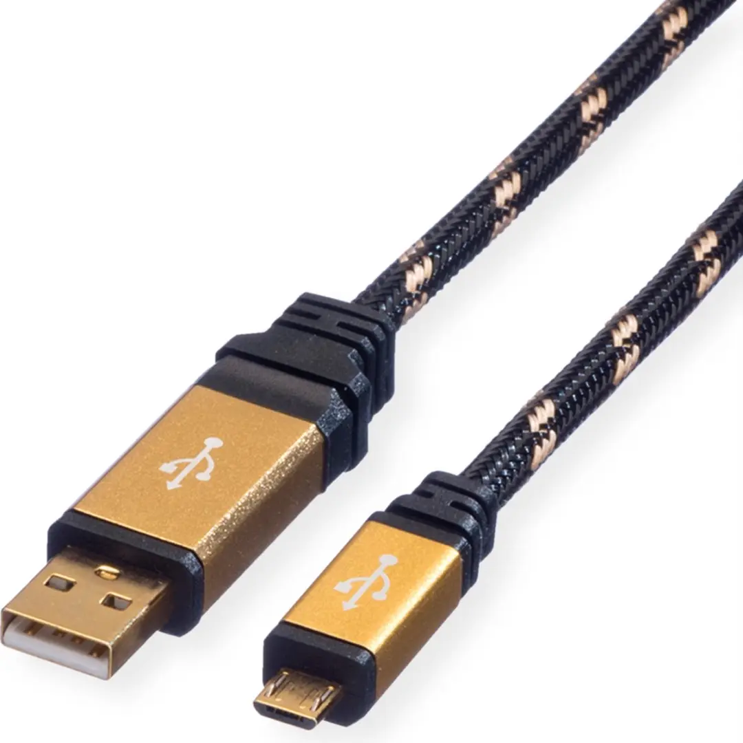 Roline Gold USB 2.0 Kabel A-MicroB 0,8m
