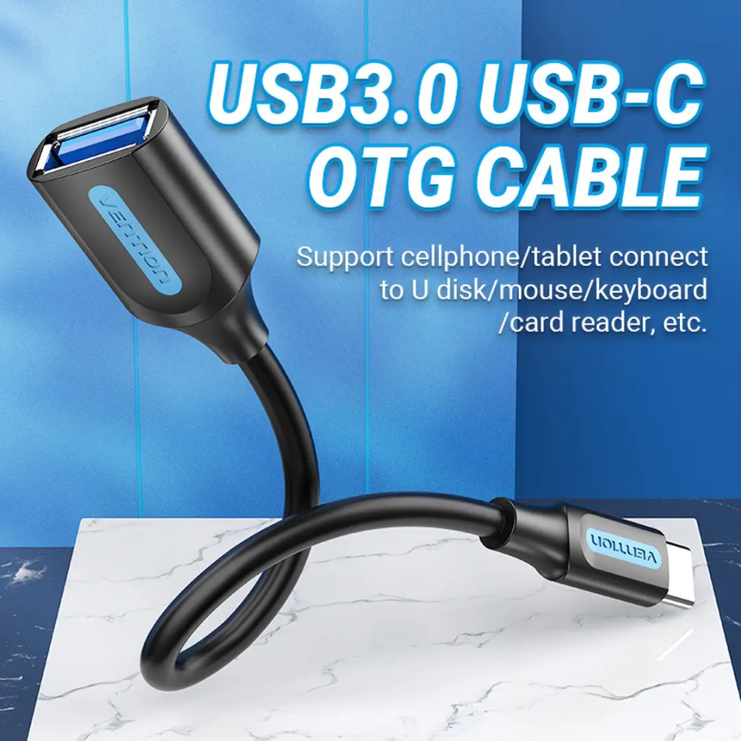 Vention CCVBB USB-C naar USB-A Kabel 0,15m - Zwart