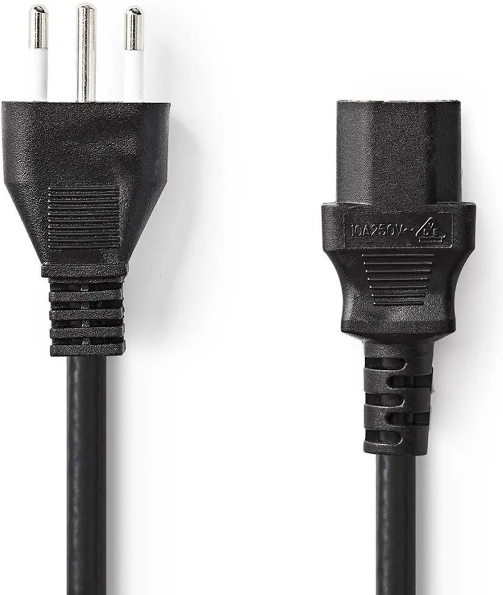 Nedis Stroomkabel IEC-320-C13 Italië Male - 2.00m - Zwart