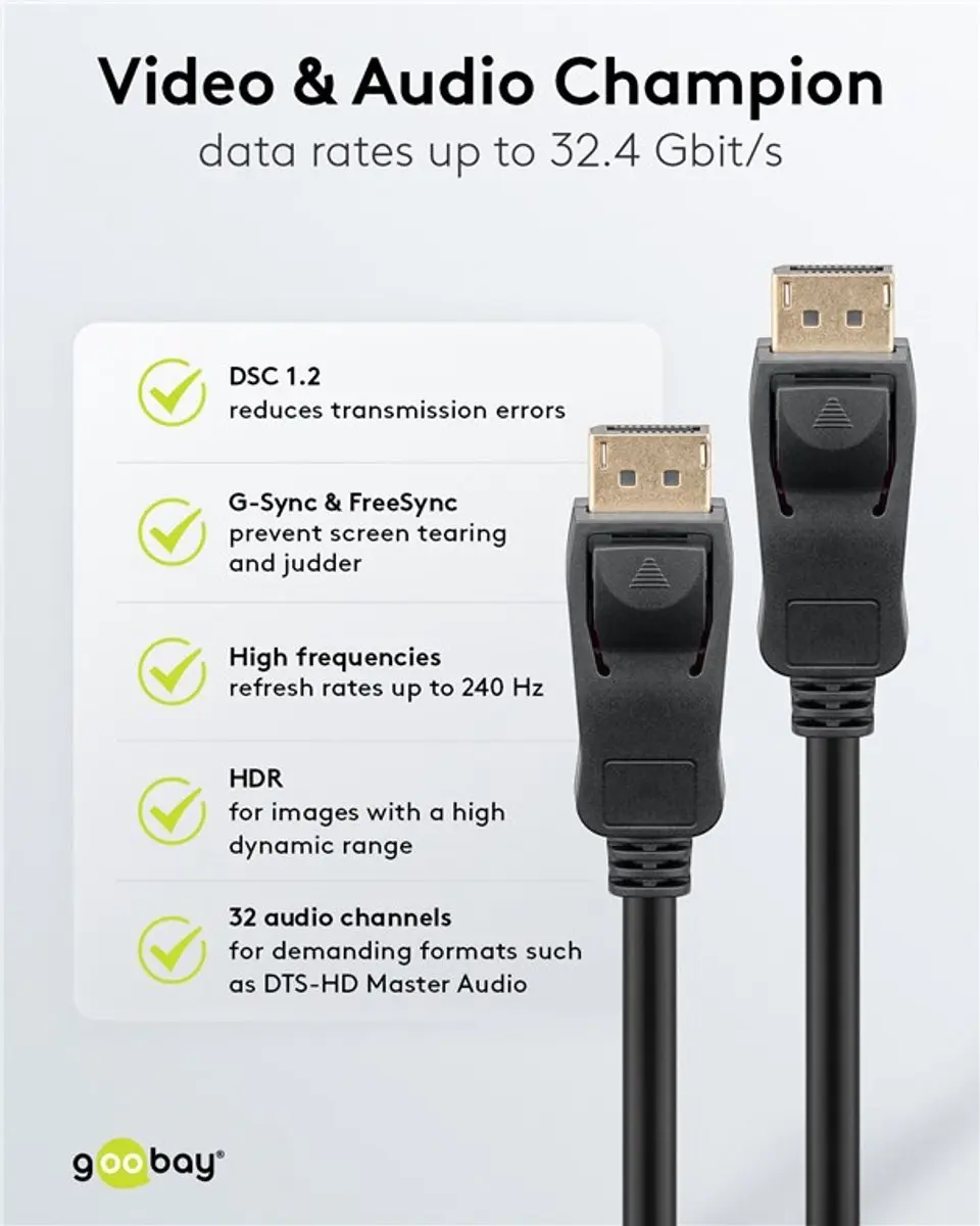 Goobay DisplayPort 1.4 Kabel 2m - 8K/60Hz