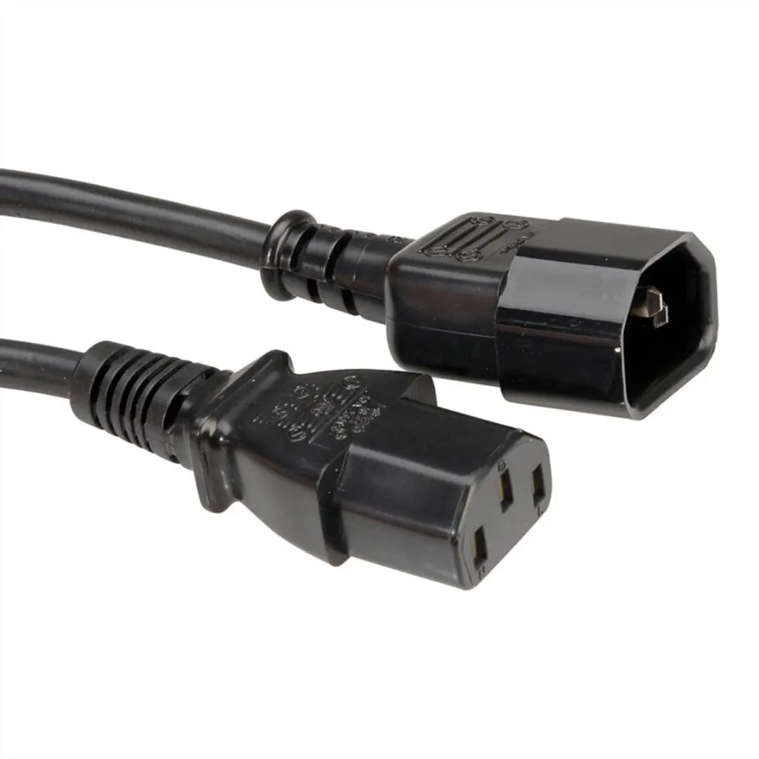 Value IEC C14-C13 Stroomverlengkabel 1m - Zwart