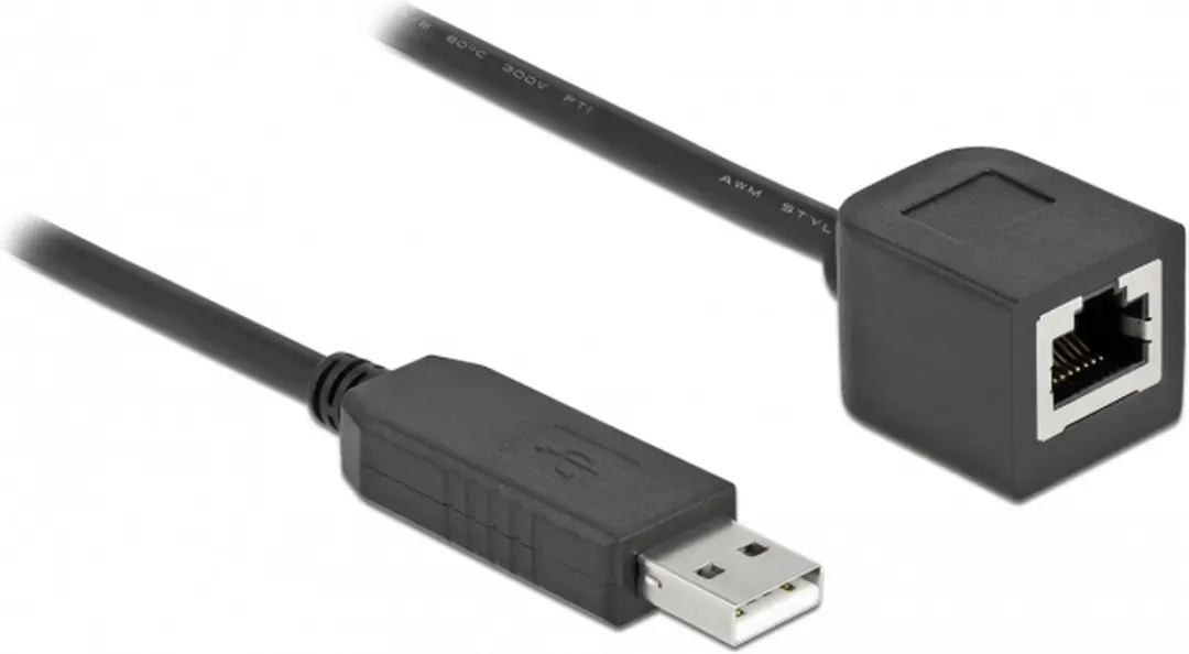 Delock USB 2.0 naar RS-232 RJ45 Kabel 50cm - Zwart