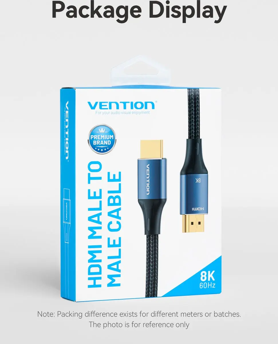 Vention Katoen HDMI 2.1 Kabel ALGLF 8K60Hz Blauw 1m - afbeelding 6 van 6