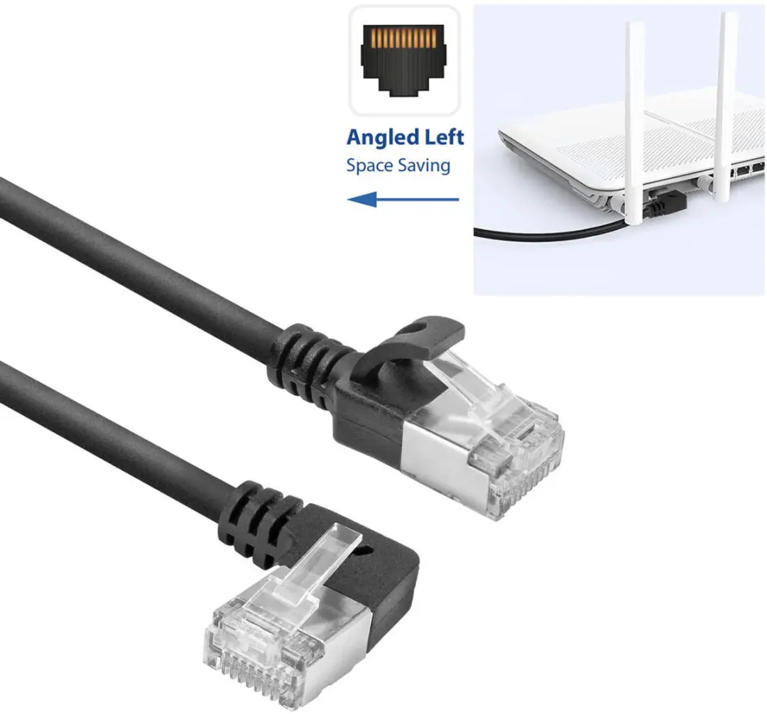 ACT DA1952 Patchkabel CAT6A U/FTP 0,25m - RJ45 recht naar 90° links - Zwart - afbeelding 6 van 6
