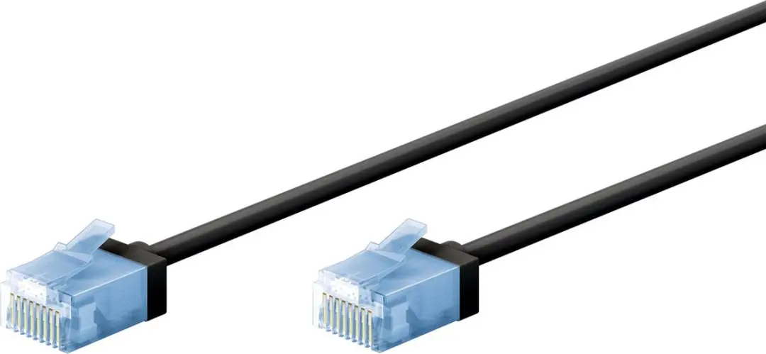 Goobay UTP CAT6A Slimline Netwerkkabel KD24266 - 10Gbit - 1m - Zwart