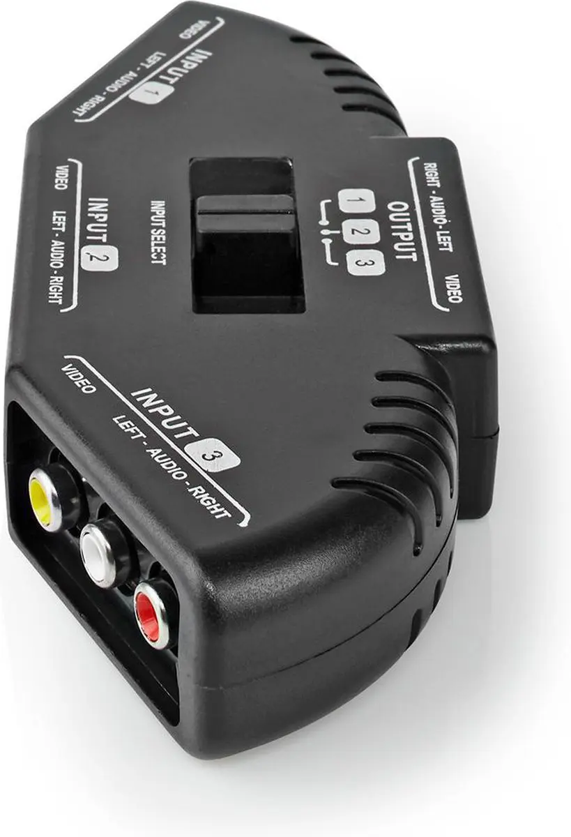 Nedis Composiet Video-Switch VSWI2403BK - 3 Poorten - Zwart