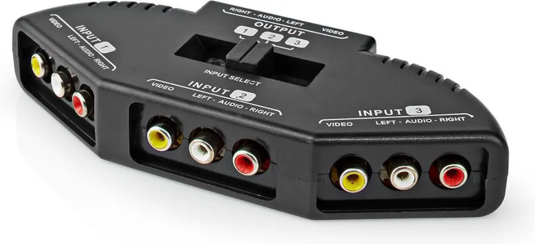 Nedis Composiet Video-Switch VSWI2403BK - 3 Poorten - Zwart
