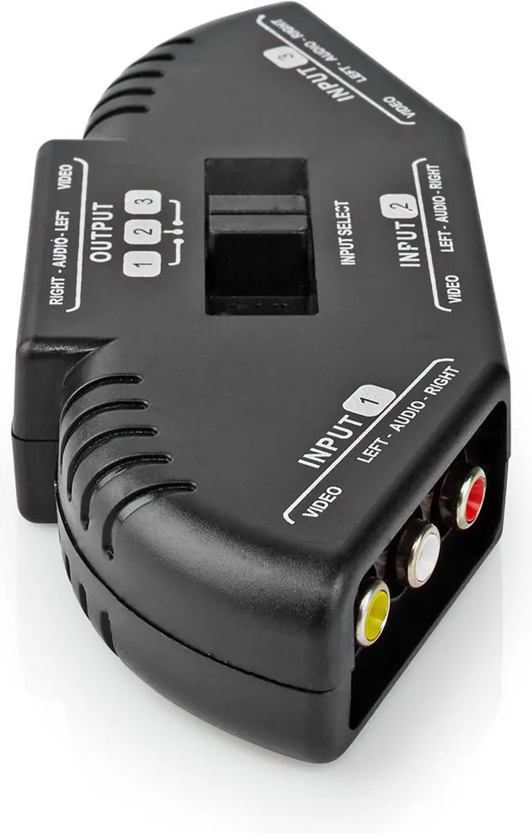 Nedis Composiet Video-Switch VSWI2403BK - 3 Poorten - Zwart