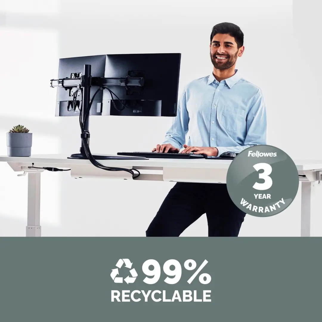 Fellowes Seasa Professional 8043701 Monitorarm - 2 Schermen - Zwart