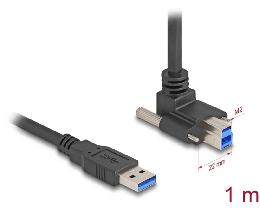 Delock USB 5Gbps A male naar B male 90°