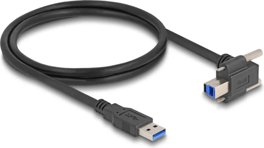Delock USB 5Gbps A male naar B male 90° - 1m - Zwart