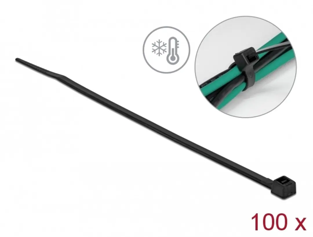 Delock Tie-wraps 3,6mm - 100 Stuks - Zwart