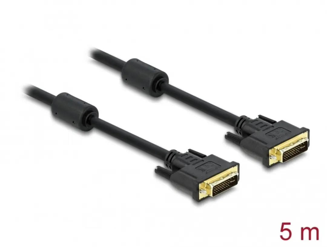Delock DVI-I Dual Link Monitor Kabel - 5m - Zwart