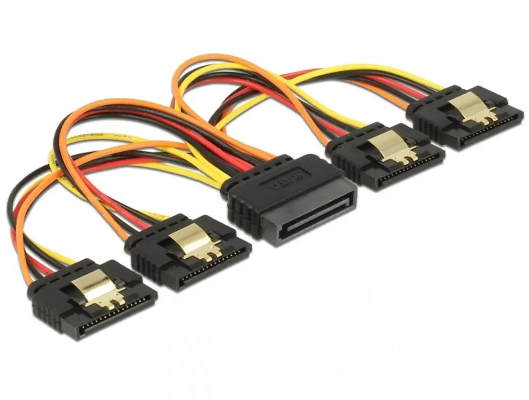 Delock SATA 15-pin Power Kabel - 4x 15cm - Meerkleurig