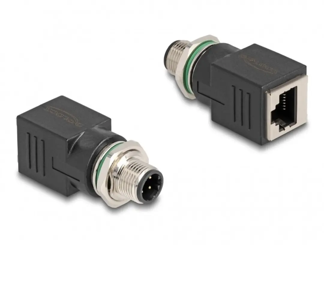 Delock M12 4-pins D-gecodeerd Industriële Netwerkadapter CAT5e