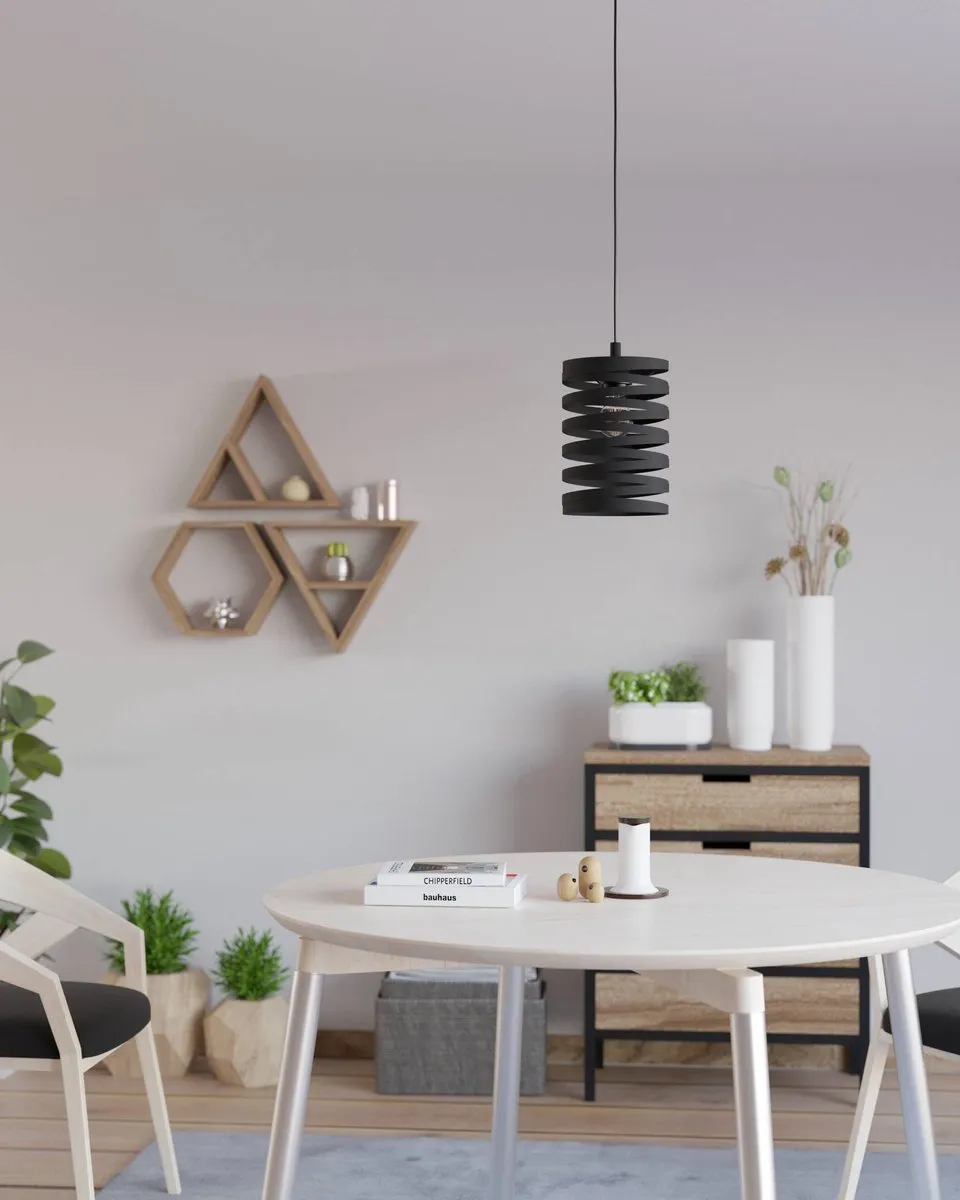 Eglo Cremella Hanglamp E27 - Industrieel - 18 cm - Zwart