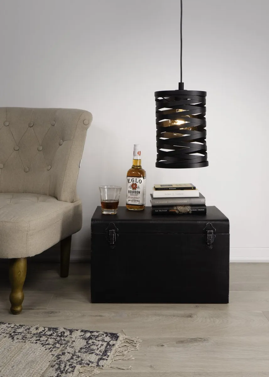 Eglo Cremella Hanglamp E27 - Industrieel - 18 cm - Zwart