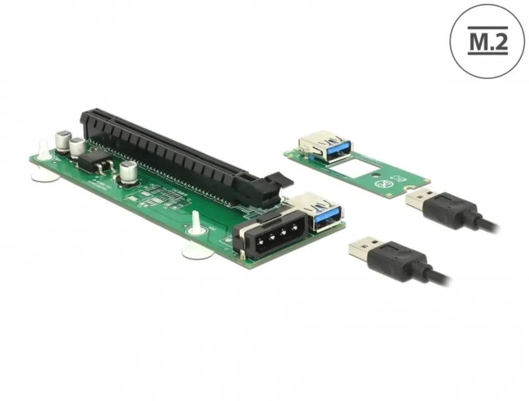 Delock M.2 Key B+M naar PCIe x16 Riserkaart